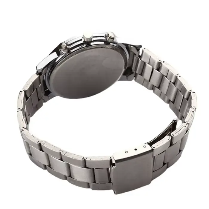 Nouvelle marque de luxe hommes montres à Quartz argenté pour homme
