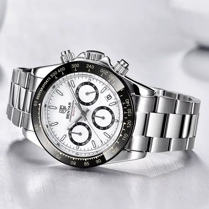 Montre BENYAR Quartz Homme Style Casual Chronographe Résistante à L'eau Occasions Spéciales