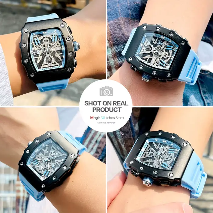 Montre-bracelet MEGIR Quartz avec Chronographe et Date Automatique pour Hommes Occasions Spéciales Robuste et Élégante