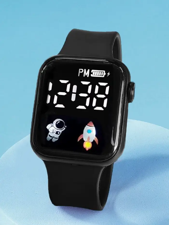 Montre électronique rectangulaire avec bracelet