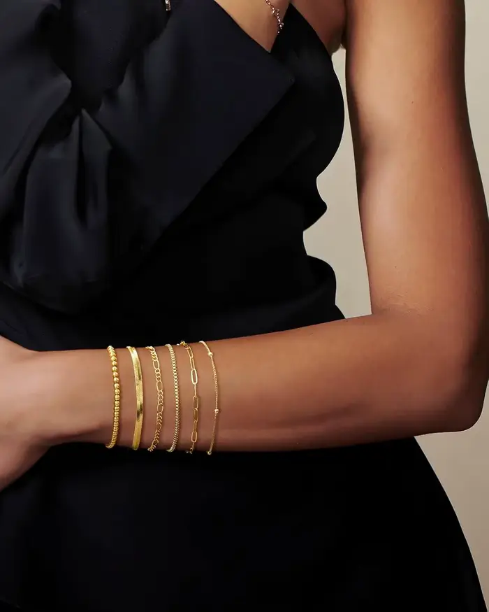Ensemble de bijoux plaqués or 14 carats pour femme