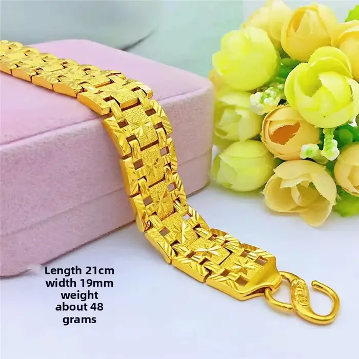 Bracelet en laiton plaqué or pour hommes