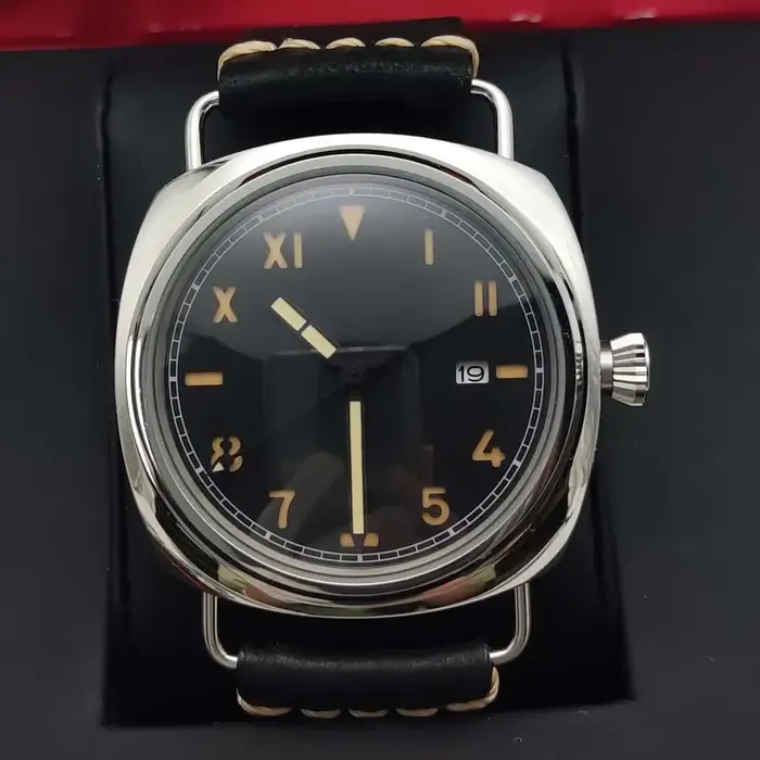 Montre mécanique vintage 45mm NH35 acier inoxydable 316L bracelet cuir lumineuse pour hommes et femmes occasions spéciales