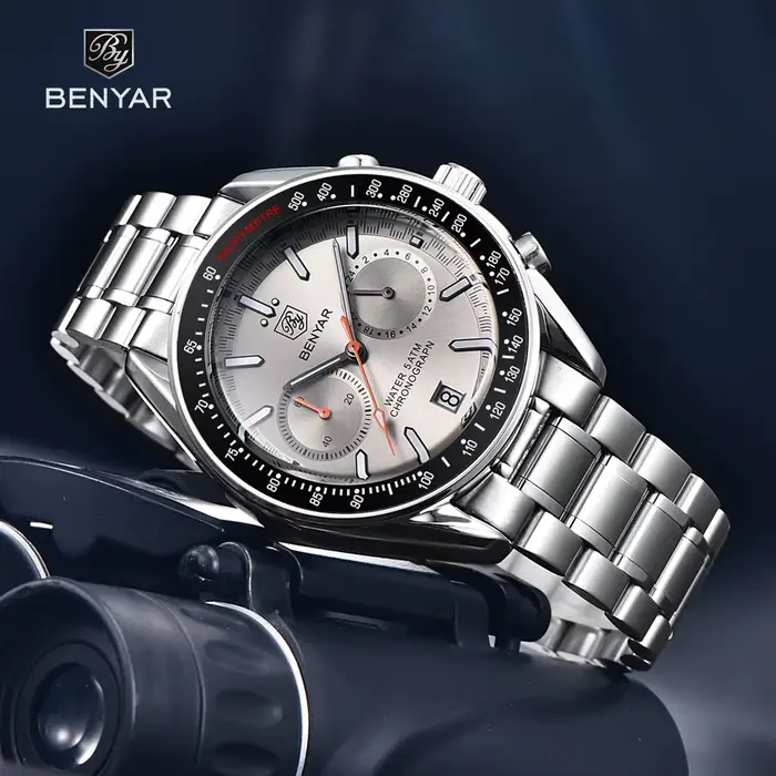 BENYAR hommes montres 2025 Top marque de luxe Quartz chronographe montre automatique