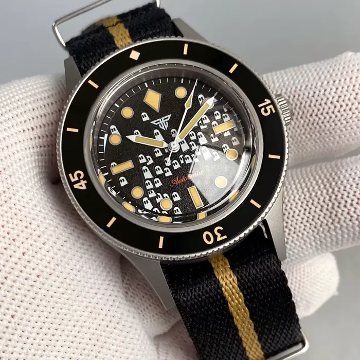 Tandorio 50 Fathom Miyota/PT5000 montre automatique pour hommes cadran fantôme sablé lumineux 200m étanche bulle saphir 40mm