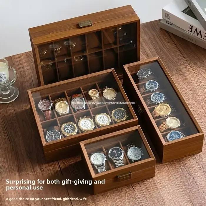 Nouvelle boîte de rangement de luxe haut de gamme en bois pour montres