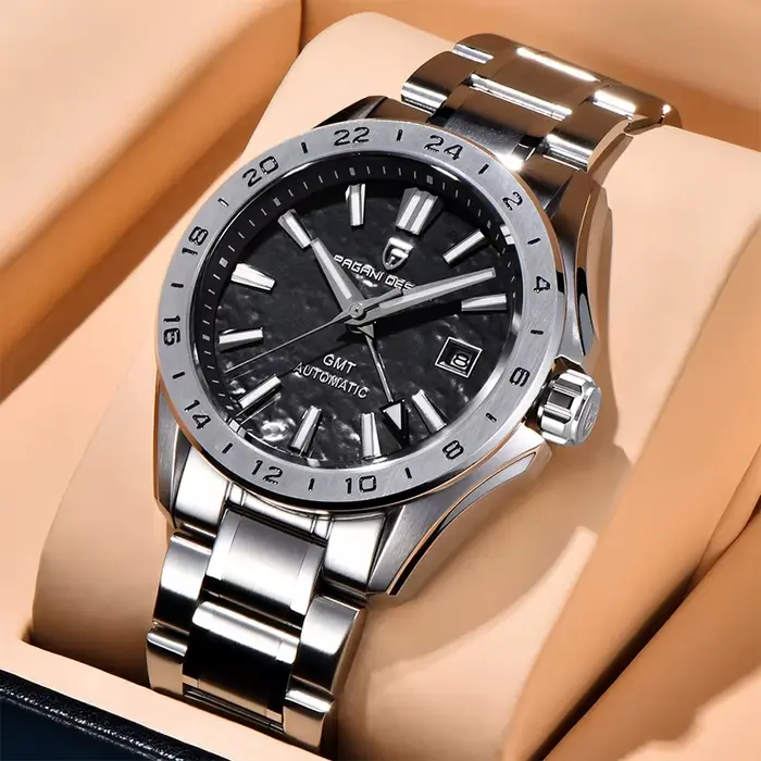 Montre PAGANI DESIGN GMT Luxe Automatique pour Hommes Résistante à l'Eau Occasions Spéciales