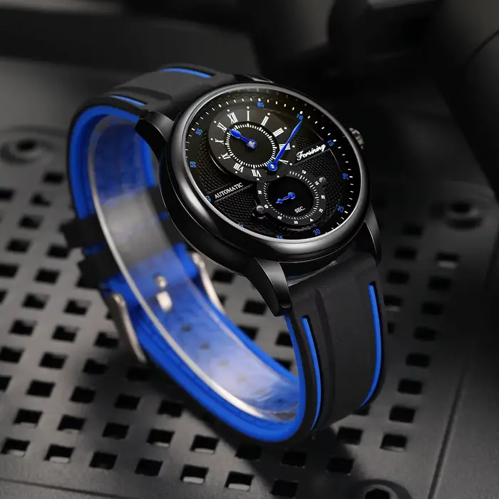 Montre mécanique à double anneau pour hommes et femmes