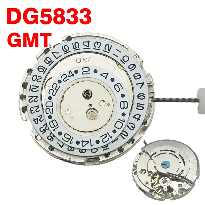 Nouveau mouvement mécanique automatique DG5833 Date GMT utilisé par Watch Master P740