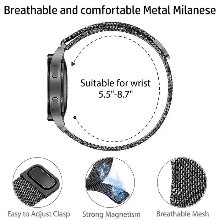 Boucle milanaise de 20mm pour Withings ScanWatch 2