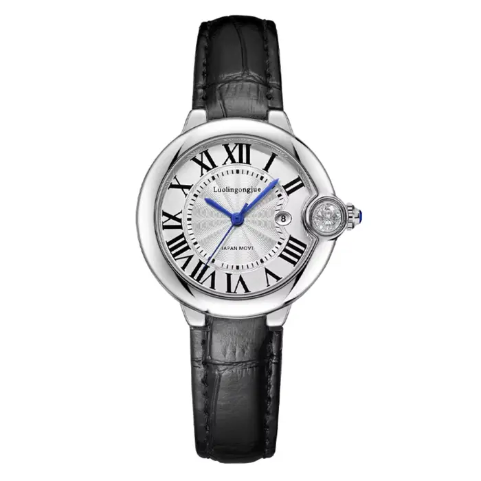 Montre à quartz bleue de luxe légère pour femme, chiffres romains classiques, montre-bracelet fémini