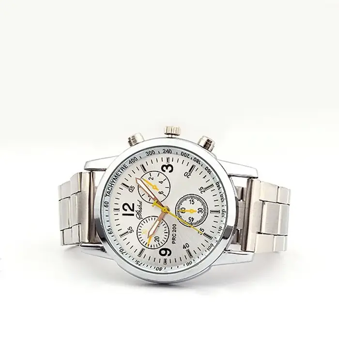 Nouvelle marque de luxe hommes montres à Quartz argenté pour homme