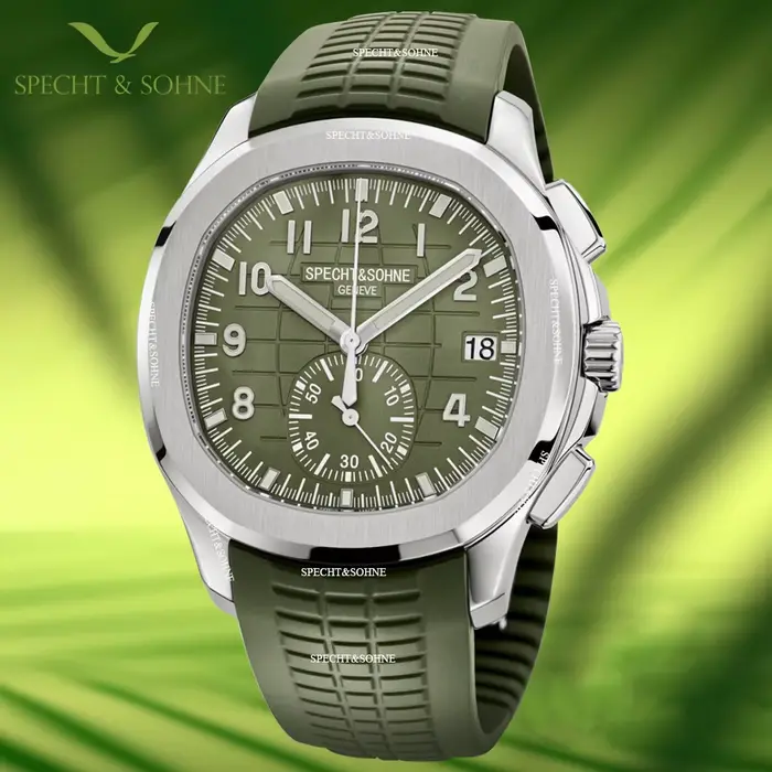 Montre Specht & Söhne en acier inoxydable avec bracelet en caoutchouc, résistante à l'eau, mouvement à quartz, chronographe, pour homme, sport, luxe, polyvalente, occasions spéciales