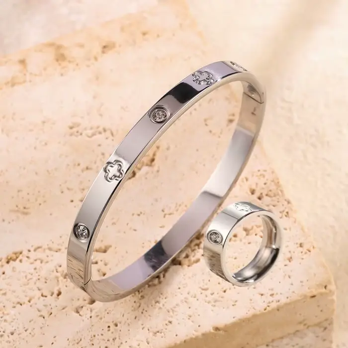 Yupsk – ensemble de bagues et Bracelets en acier inoxydable pour femmes et hommes, marque de luxe, n