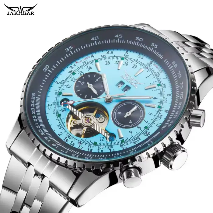 Montre Jaragar 50MM Mécanique Automatique Hommes Multifonctionnelle Calendrier Complet Occasions Spéciales Robuste Élégante