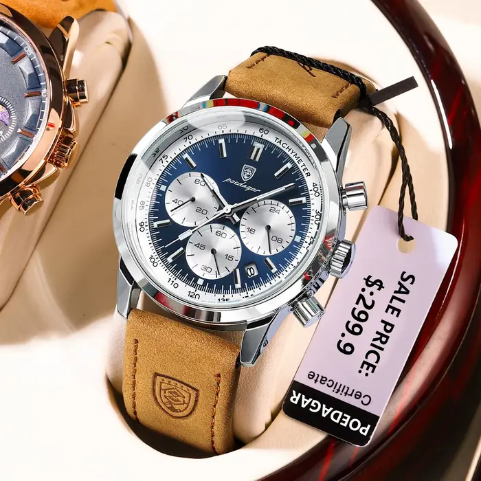 POEDAGAR Top marque montre à Quartz pour hommes étanche chronographe lumineux militaire homme