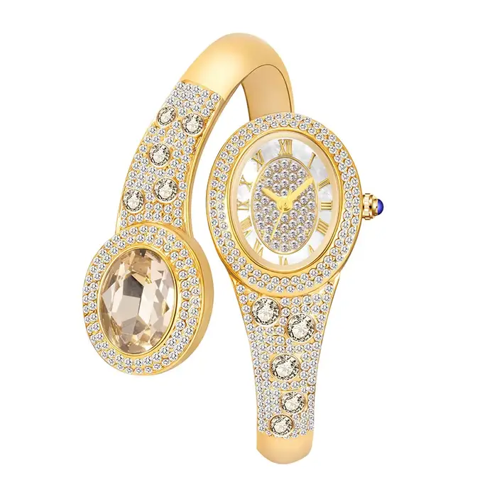Montre bracelet en forme de serpent, mouvement à quartz japonais MIYOTA, cadran ovale entièrement en