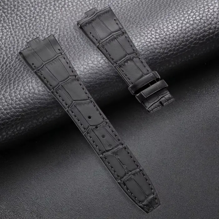 Bracelet de montre en cuir de haute qualité 25mmx8.5mm pour Vacheron Constantin Overseas 47450 49150