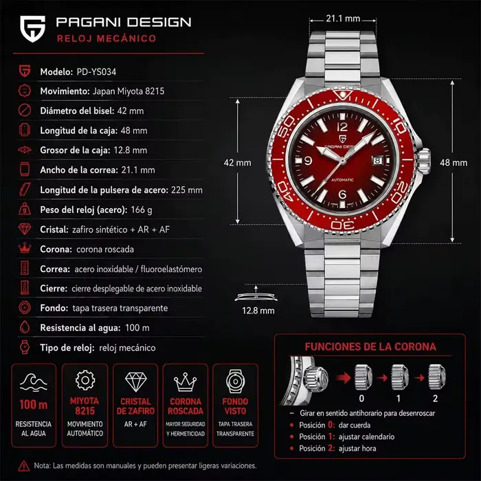 Montre automatique PAGANI DESIGN New PD-YS034