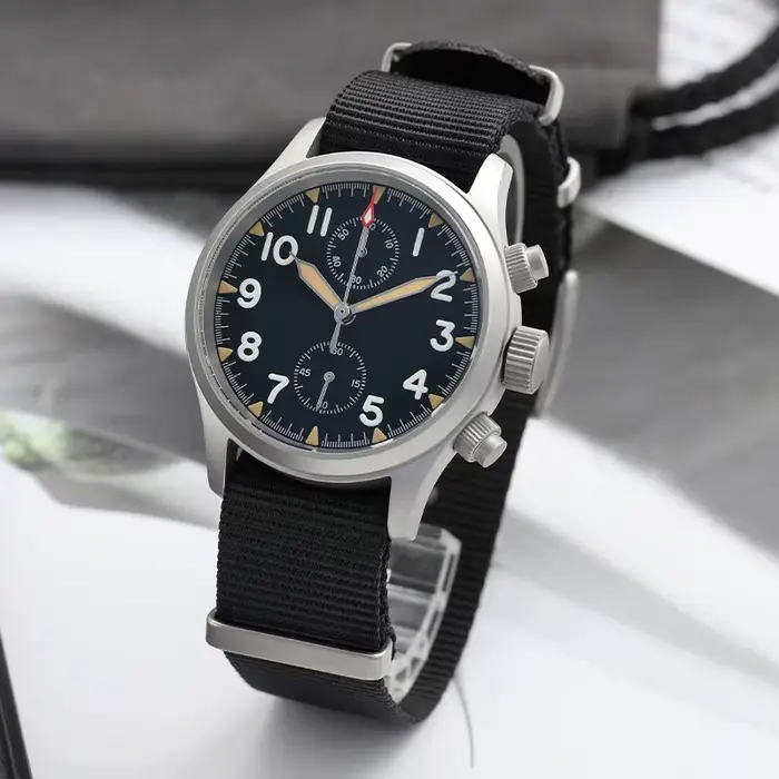 Militado ML1868 montre VK61 mouvement à Quartz 100m montres étanches hommes en acier inoxydable chronographe saphir cristal montre-bracelet