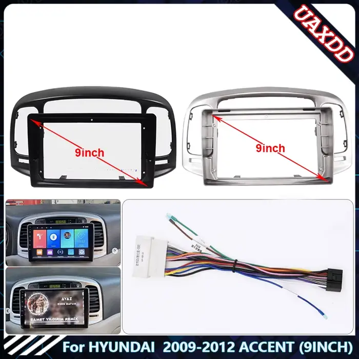 Pour HYUNDAI 2009-2012 ACCENT 9 pouces autoradio Android stéréo audio écran multimédia lecteur vidéo câbles de navigation cadre de harnais