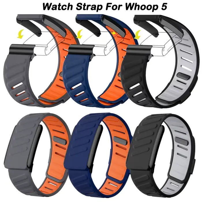 Bracelet de montre JSPSTA pour Whoop 5.0, bracelet de sport en silicone, remplacement respirant, accessoire de remplacement pour Whoop 5.0, bracelets de montres pour adultes, occassions sportives et quotidiennes