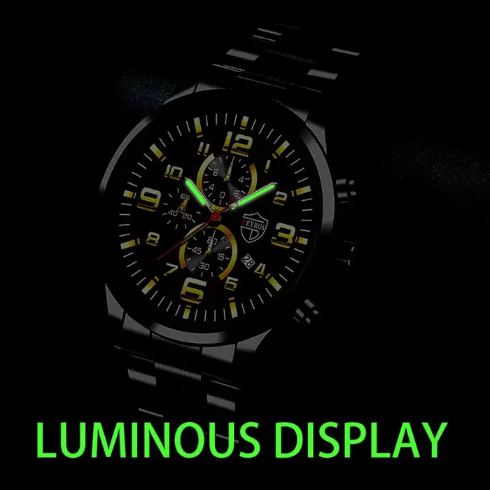 Montres de sport à quartz en acier inoxydable pour hommes