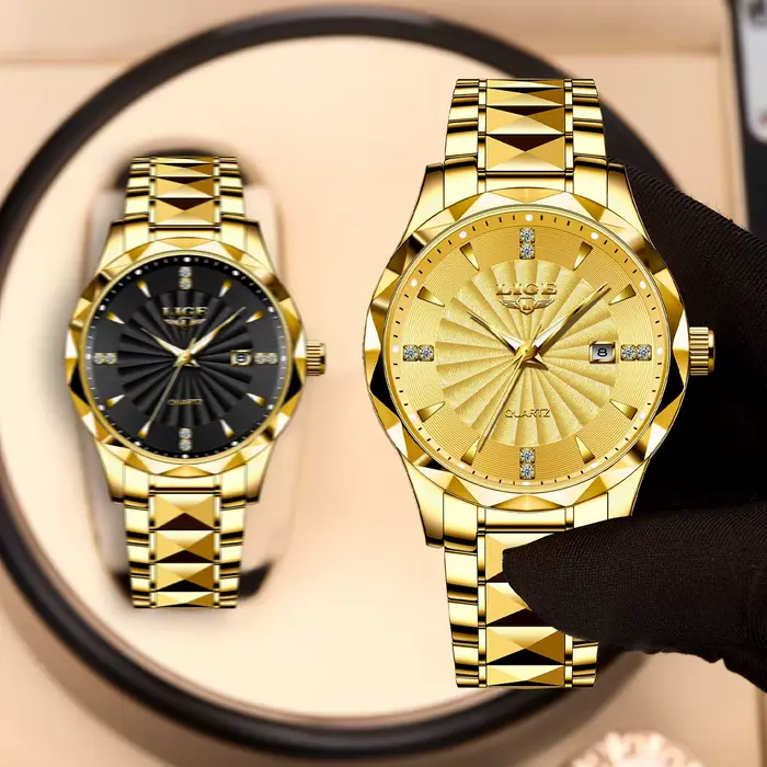 Montre LIGE 2026 Dorée pour Hommes Style Fashion Élégante à Offrir Occasions Spéciales