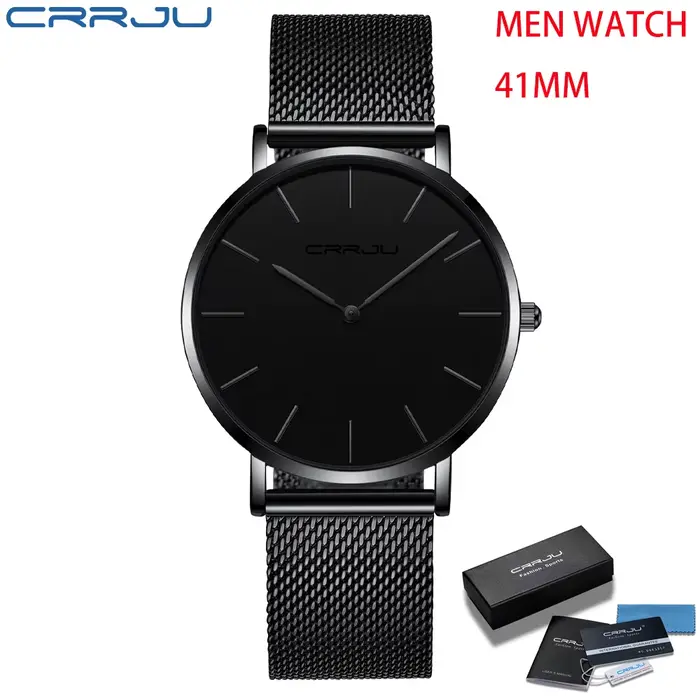CRRJU nouvelle mode hommes montres haut de gamme de luxe Sport étanche Simple Ultra-mince montres ho