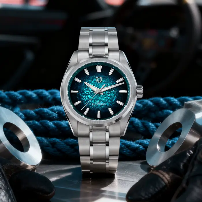 Watchdives WD0003C 38mm hommes montre VH31 balayage secondes mouvement à Quartz saphir glace fissure cadran lumineux 10Bar montres étanches