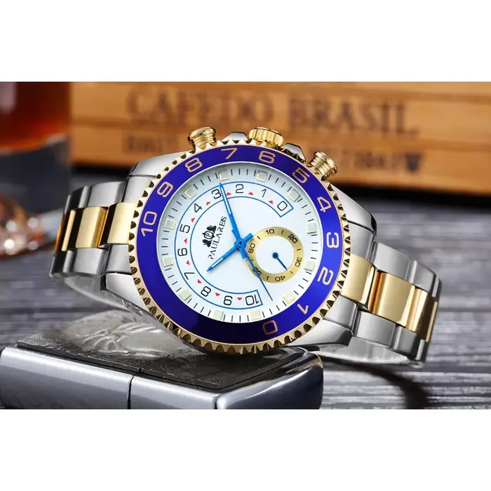 Montres automatiques pour hommes mécanique auto vent acier inoxydable décontracté or bleu maître affaires Reloj Hombre luxe