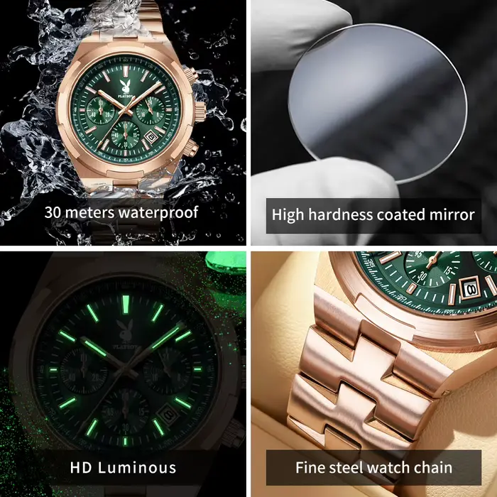 PLAYBOY 3111 – montres mécaniques multifonctions pour hommes