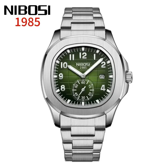 Montre AQUANAUT de NIBOSI pour Hommes Montre de Sport Étanche avec Chronomètre et Calendrier Lumineux Occasions Spéciales Robuste Minimaliste