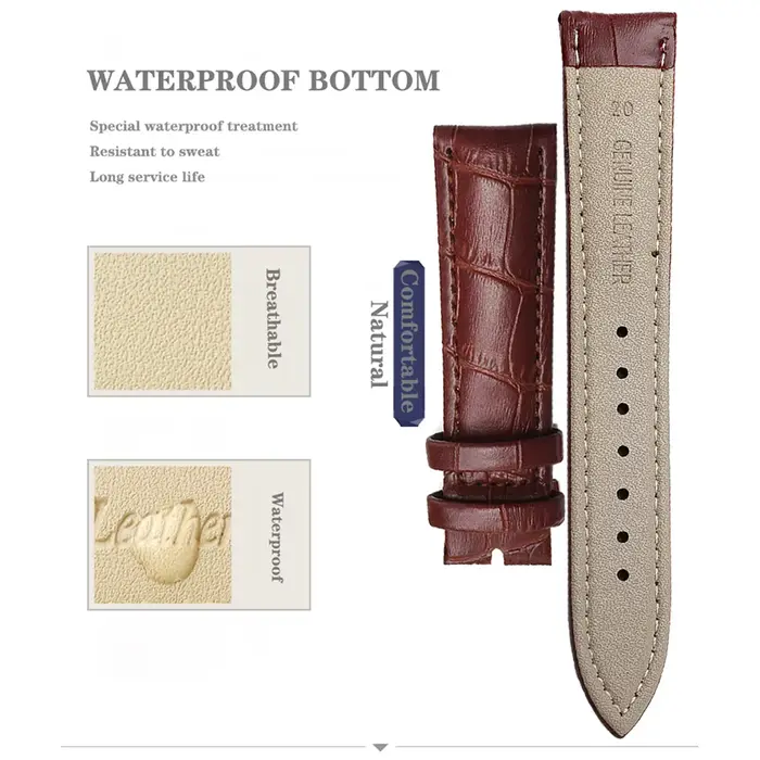Bracelets de montre en cuir véritable de qualité supérieure