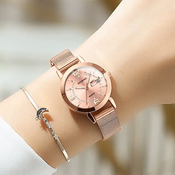 Montres-bracelets de luxe BINBOND à quartz pour femmes