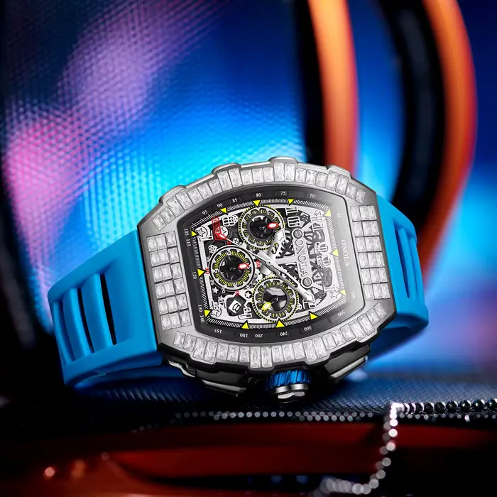 Vente chaude mode entièrement automatique montres mécaniques hommes ONOLA conception Unique avec diamant incrusté bande