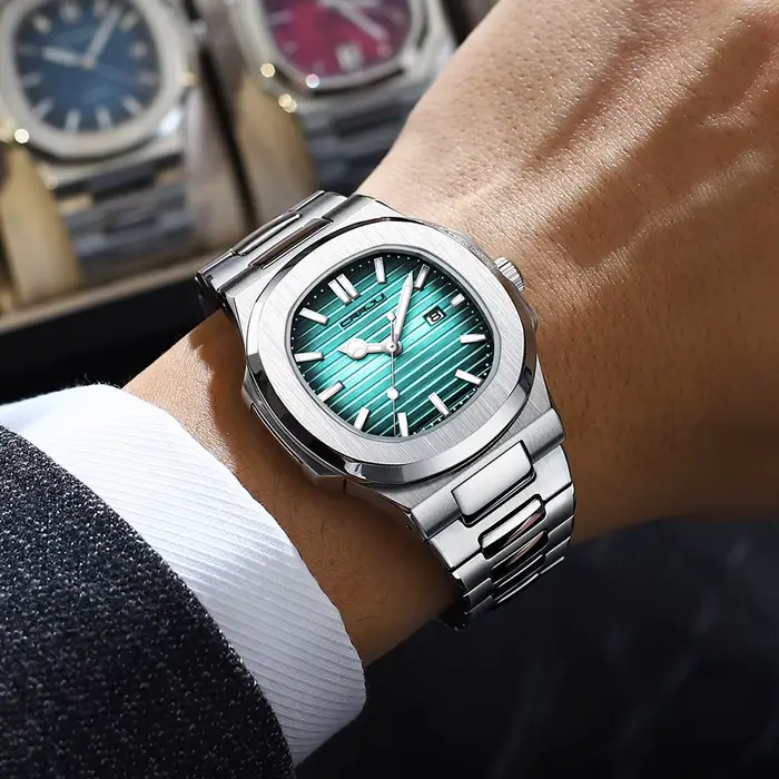 CRRJU hommes montre 2024 luxe haut marque montres à Quartz affaires Simple Ultra mince lumineux montre-bracelet