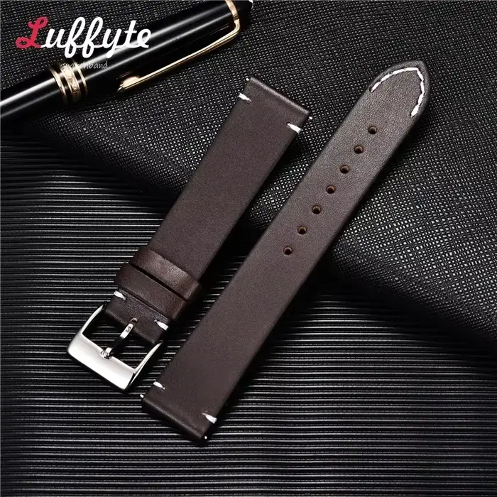 Bracelet de montre vintage en cuir de vache réglable pour montres traditionnelles avec dégagement rapide pour homme et femme occasions spéciales