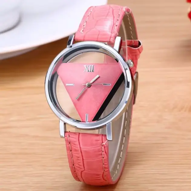 Montre à Quartz triangulaire en cuir bleu pour femmes, Unique, cadran ajouré, à la mode, livraison d