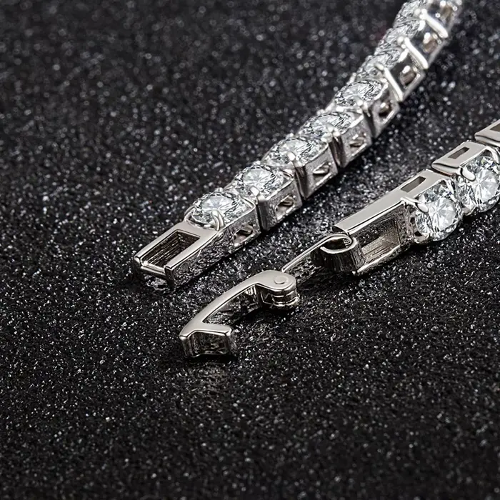 Bracelet Moissanite plaqué platine en argent S925 de haute qualité