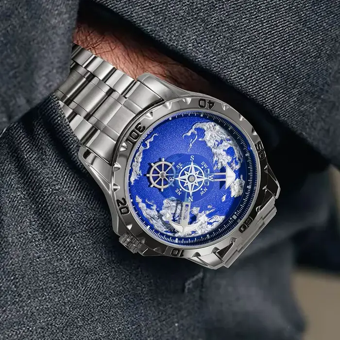 GLENAW Top marque hommes montre de luxe en acier inoxydable horloge lumineuse décontracté Chic étanche
