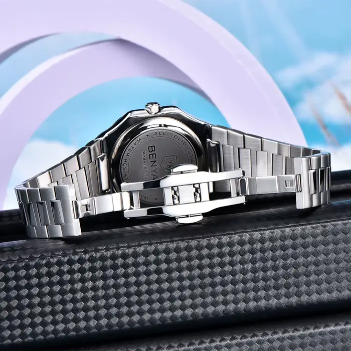 BENYAR 5221 montre pour hommes 37mm montre-bracelet à Quartz haut de gamme en acier inoxydable montres étanches
