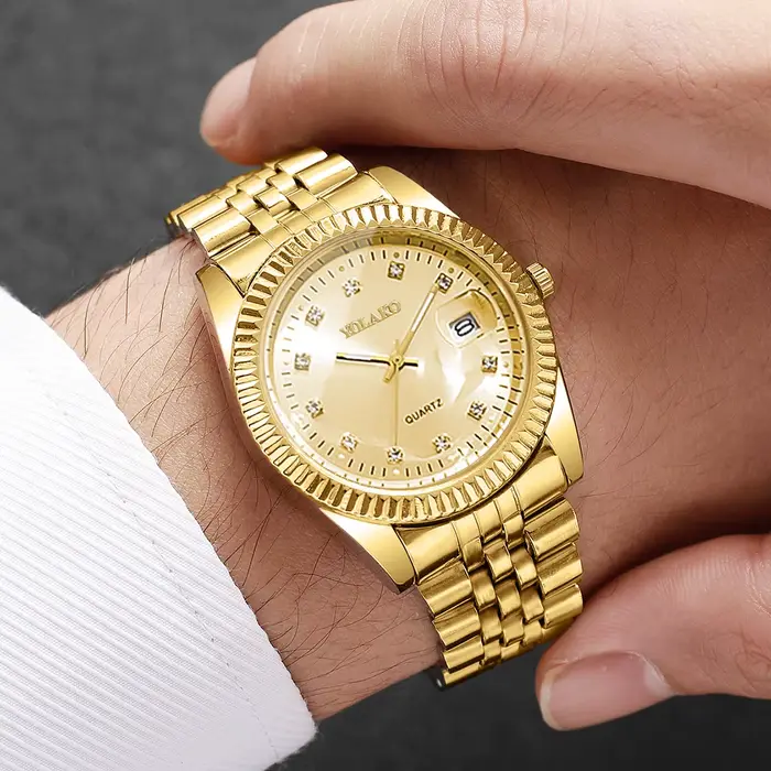 Montres d'affaires de luxe en strass pour hommes et femmes