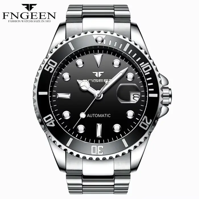 Montre automatique en toile verte armée pour hommes