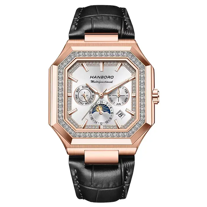HANBORO – montre mécanique carrée entièrement automatique pour hommes