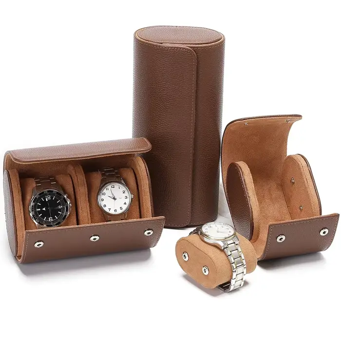 Étui de voyage de luxe en cuir PU pour montres, boîte de rangement pour montres pour hommes avec 1/2/3 emplacements, organisateur de présentation de montres