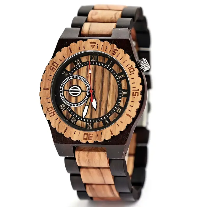 Montre en bois massif naturel | Montre en bois faite à la main