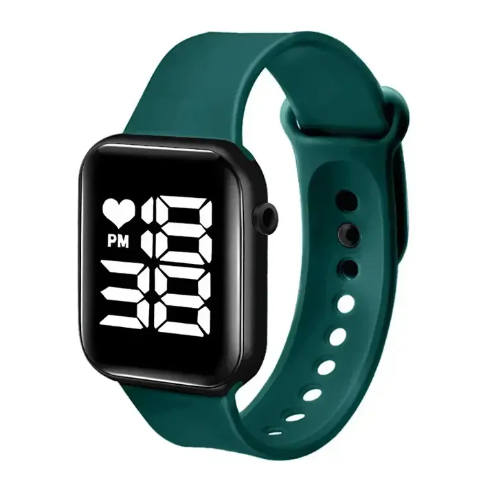 Montre numérique carrée LED résistante à l'eau pour femmes hommes et enfants activités sportives et quotidiennes