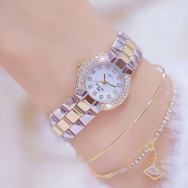 Femmes marque de luxe montre 2025 robe argent or femmes montre-bracelet Quartz diamant dames montres
