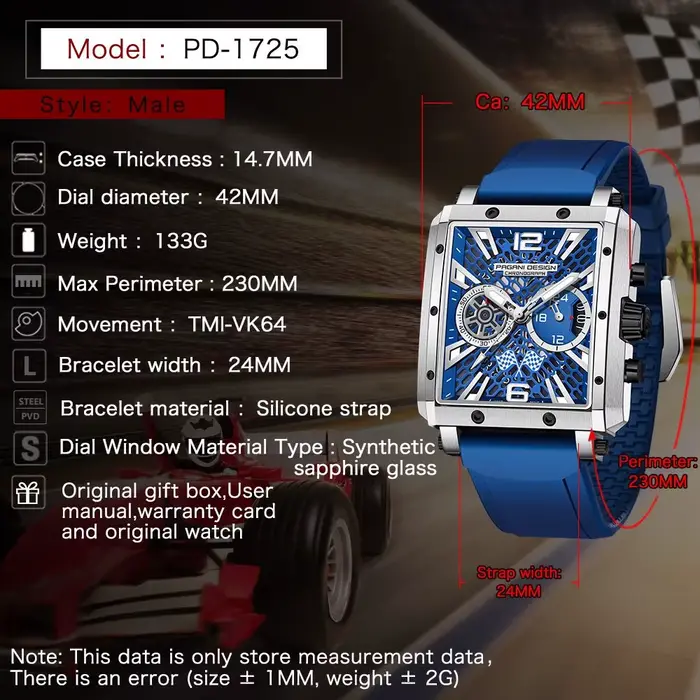 Montre Pagani Design 2026 Style Sport Mouvement Quartz Bracelet Caoutchouc Étanche Occasions Plein Air Hommes